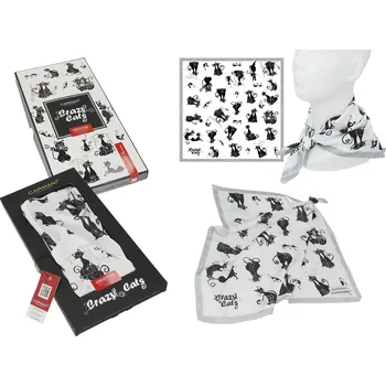 Šátek Carmani® Carmani - Šátek bláznivé kočky v dárkové krabičce - 50*50 cm