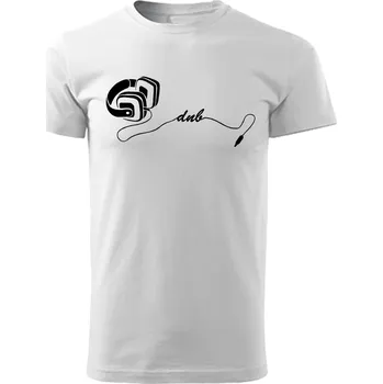 Pánské tričko Pánské tričko DNB sluchátka Velikost: 4XL, Barva: Bílá