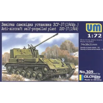 Plastikový model Unimodel 1/72 ZSU-37 (1944)