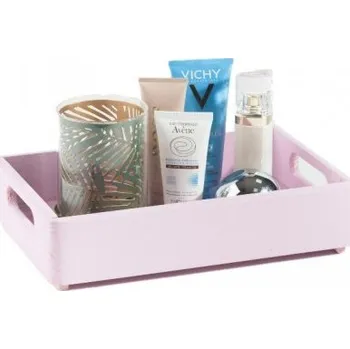 Úložný box Růžová dřevěná bedýnka