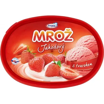 Zmrzlina PRIMA Mrož 850 ml jahodový s tvarohem