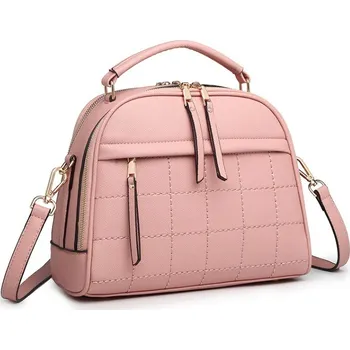 Kabelka Růžová dámská kufříková kabelka s prošíváním Pekahiah