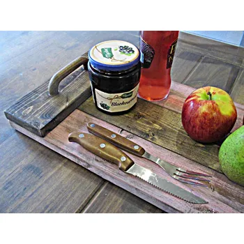 Vintage dřevěný tác se starorůžovou patinou