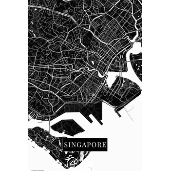 Plakát Plakát, Obraz - Singapur black
