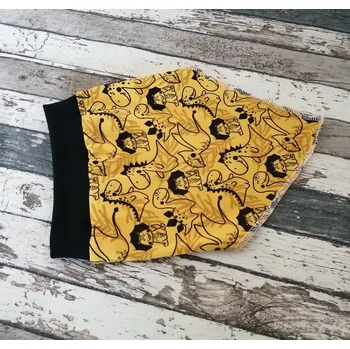 Šátek Yháček Šátek na hlavu Yháček, dinošci na hořčicové Velikost:: S