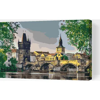 Malování podle čísel - Karlův most Velikost: 40x60cm, Rámování: Pouze srolované plátno