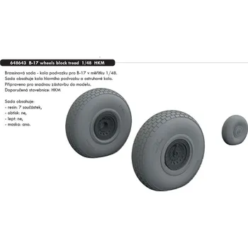 Plastikový model Eduard 1/48 B-17 wheels block tread (HKM)