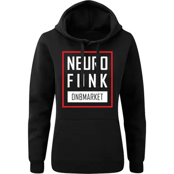 Dámská mikina Dámská mikina s kapucí NEUROFUNK černá Velikost: L, Barva: Černá - Design 2