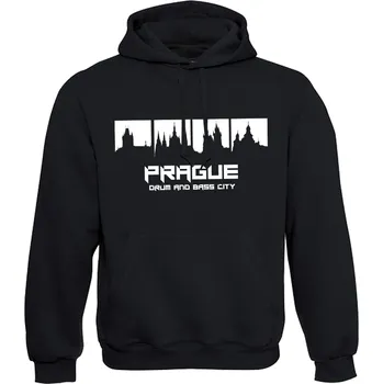 Pánská mikina Pánská mikina s kapucí DNB City Silueta černá Velikost: XXL, Barva: Černá - Design 1