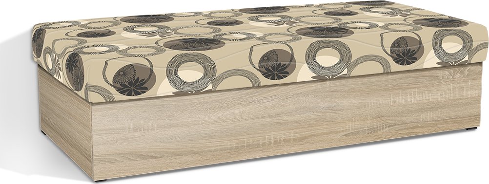 Nabytekmorava Válenda s úložným prostorem Senior 90x200 bez čela barva lamina: dub sonoma, barva čalounění: Mega 042