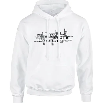 Pánská mikina Pánská mikina s kapucí D'n'B Words Velikost: M, Barva: Bílá
