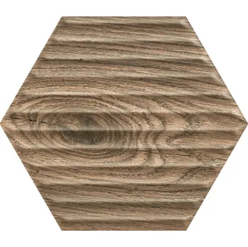 Obklad Serene brown heksagon struktura sciana - obkládačka šestihran 17,1x19,8 hnědá 160671