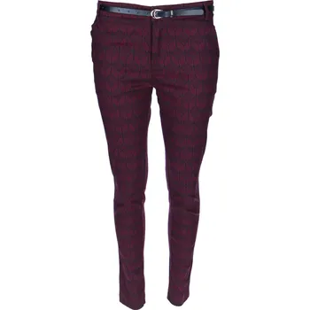 Dámské kalhoty Chic et Jeune P5119-149 kalhoty barva: bordó, velikost: M