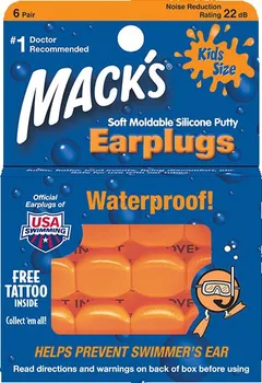 Špunt do uší Mack's Soft Moldable Kids špunty do uší 6 párů