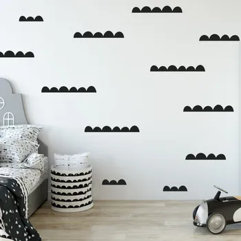 Samolepící dekorace DEKORACJAN Samolepky - Půlkolečka v řadě barva: černá