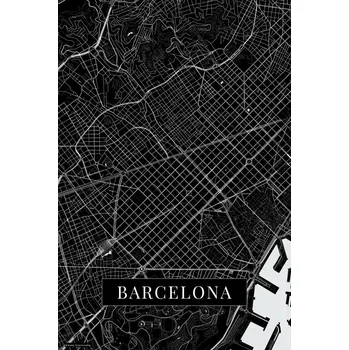 Plakát Plakát, Obraz - Barcelona black