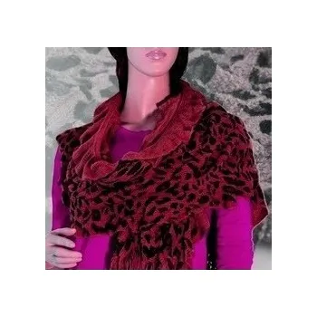 Šála Šála pletená červený leopard