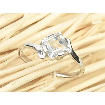 Prsten Prsten bílý topaz kosočtverec Ag 925/1000+Rh