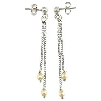 Náušnice Stříbrné visací náušnice s perličkami