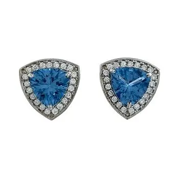 Náušnice Stříbrné náušnice s akvamarínovými zirkony