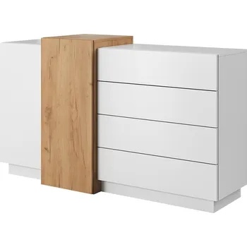 Komoda 3D | komoda 2D4S | bílá/dub kraft zlatý