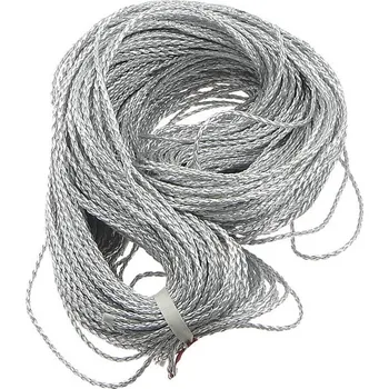 PU kord stříbrný lesklý splétaný 3mm Kord 007-1