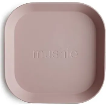 dětská jídelní sada MUSHIE Hranatý talíř 2ks Blush