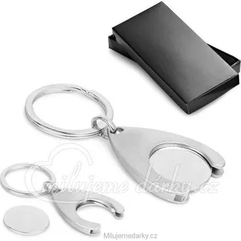 Přívěsek 50ks Dárková sada kovový přívěsek na mince o vel. 10 Kč, kovový žeton, krabička