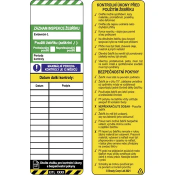 Žebřík Štítek pro záznam inspekce žebříku MEDIUM