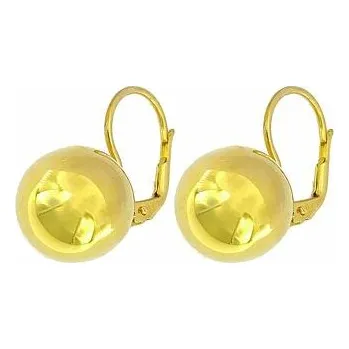 Náušnice Stříbrné pozlacené náušnice koule 1,4cm