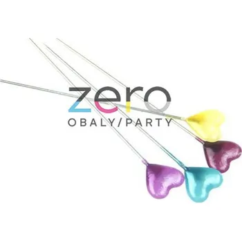 Špendlíky 55 mm s hlavičkou ozdobnou srdce (50 ks) - mix