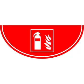 Kancelář Podlahová značka výseč – Hasicí přístroj, červená