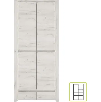 Šatní skříň Skříň typ 20, bílá craft, ANGEL