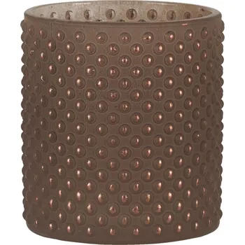 Svícen Hnědý skleněný svícen Inna S - Ø 7*8 cm
