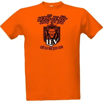 Pánské tričko Tričko s potiskem Žít jako lev-oranžová verze pánské