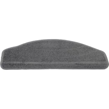 Nášlap na schod Šedý kobercový půlkruhový nášlap na schody Parma - 25 x 65 cm