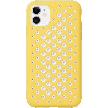 Pouzdro na mobilní telefon Ochranný kryt s perforací na odvádění tepla pro iPhone 12 Pro Max - žlutý
