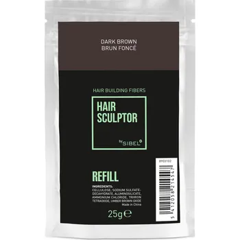 Barva na vlasy Náplň do pudru pro zakrytí řídnoucích vlasů Sibel Hair Building Fibers - tmavě hnědá, 25 g (8903102) + dárek zdarma