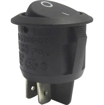 vypínač TRU COMPONENTS 1587655 kolébkový spínač TC-R13-244A-02 BLACK 250 V/AC 10 A 2x vyp/zap s aretací 1 ks
