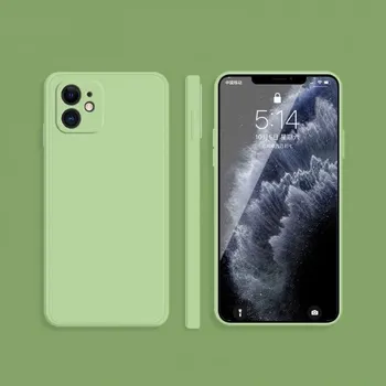 Pouzdro na mobilní telefon Silikonový ochranný kryt s rovnými hranami pro iPhone 11 - zelený