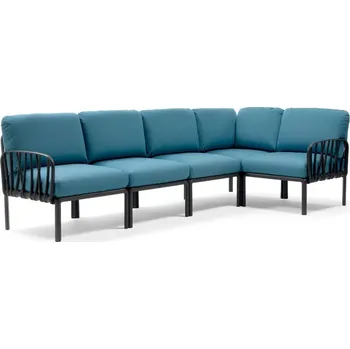 Zahradní lehátko Nardi KOMODO 5 modulárna sedačka - antracitový rám/ modrý poťah