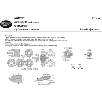 Plastikový model 1/72 Mask MiG-25 PU BASIC (ICM 72178)