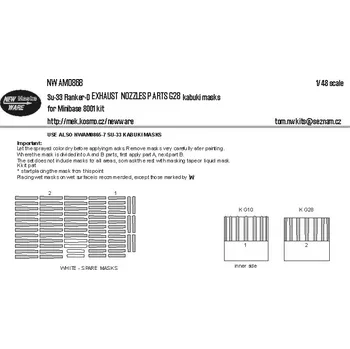 Plastikový model 1/48 Mask Su-33 Flanker-D EXH.NOZZLES G28 (MINIB.)