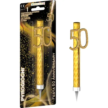 Dortová svíčka Dortová fontána DIAMANT 2v1 s diamantovou číslicí 50