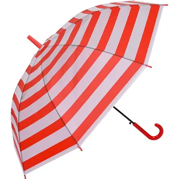 Deštník Bílo červený pruhovaný deštník - Ø 93*90 cm
