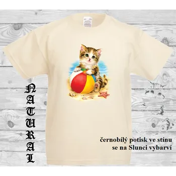 Dívčí tričko detske-tricko_uv_potisk_kote_balon Barva: Natural - přírodní, velikost: 104