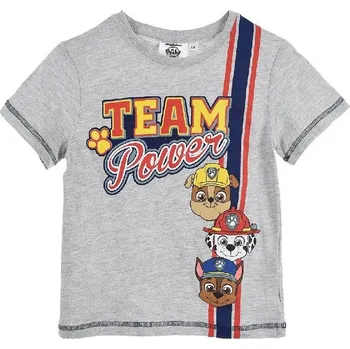 Chlapecké tričko Paw Patrol Marshall Chase Rubble šedé chlapecké tričko Velikost: 104