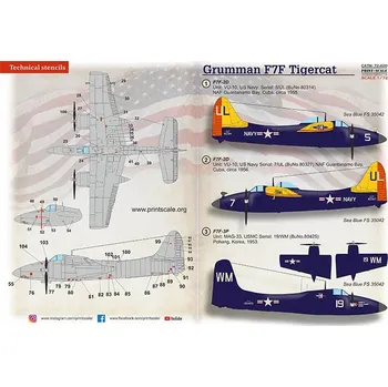 Plastikový model Print Scale 1/72 Grumman F7F Tigercat (wet decals)