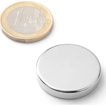 Dekorativní magnet SOLLAU Neodymový magnet válec D&nbsp;27x5 mm, Neodym, N45, poniklovaný