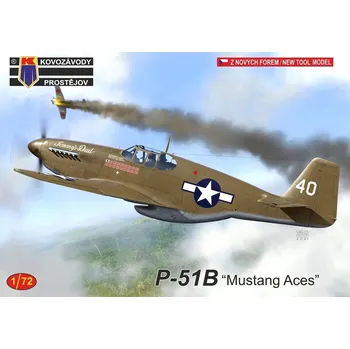 Plastikový model Kovozávody 1/72 P-51B 'Mustang Aces' (3x camo)